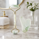 Conjunto Rolo e Gua Sha Jade Branco