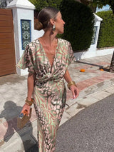 Constança - Vestido Floral com Plissado