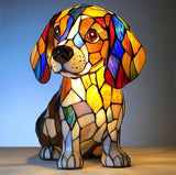 Cachorro - Lâmpada em vitral