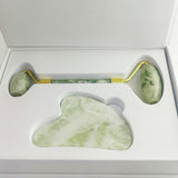 Conjunto Rolo e Gua Sha Jade Branco