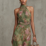 Jardim Romântico — Vestido Halter Floral