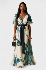 Vanessa - Vestido Longo Estampa Aquarela