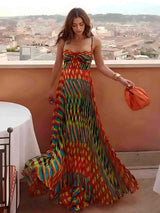Aria - Vestido Maxi Estampado Abstrato
