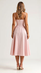 Odete - Vestido midi corpete estruturado