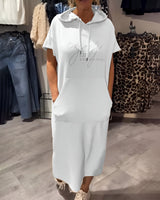 Sásquia - Vestido casual com capuz