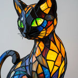 Gato Místico - Lâmpada em Vitral