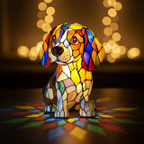 Cachorro - Lâmpada em vitral