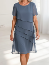 Lídia - Vestido Ruffle de Conforto Elegante
