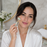 Conjunto Rolo e Gua Sha Jade Branco