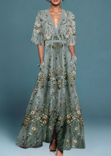Rute - Vestido maxi floral elegante