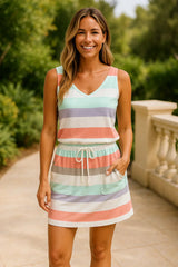 Gema - Vestido Mini com Riscas