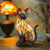 Gato Místico - Lâmpada em Vitral