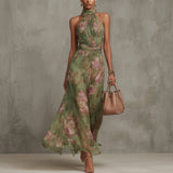 Jardim Romântico — Vestido Halter Floral