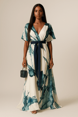 Vanessa - Vestido Longo Estampa Aquarela